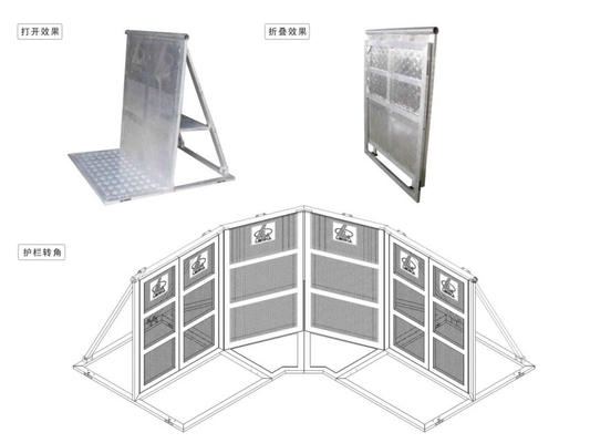 Aluminum Crowd Control Barrier Security Protection For Public Safety